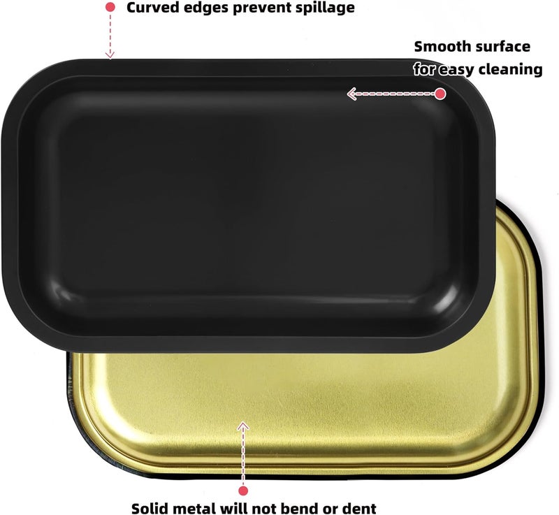 PYSEA Large Metal Tray with Magnetic Lid, Decorative Tray, Ideal Storage for Home or Travel, 10.6 x 6.3 Inches (Black) - Image 5